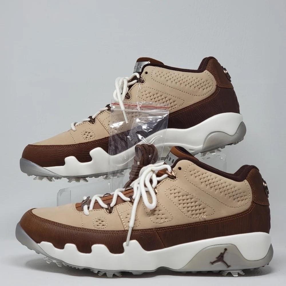 Nike Air Jordan 9 G Golf Masters 2024 Woodgrain Shoes FN6929-200 Mens Size 5 New